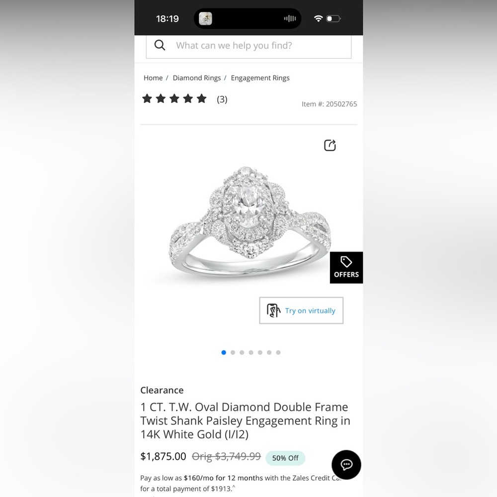 Timeless Elegant Silver Diamond Engagement Ring